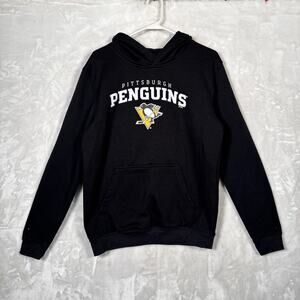 Pittsburgh Penguins NHL Hooded Long Sleeve Pullover Youth XL (18-20) Black